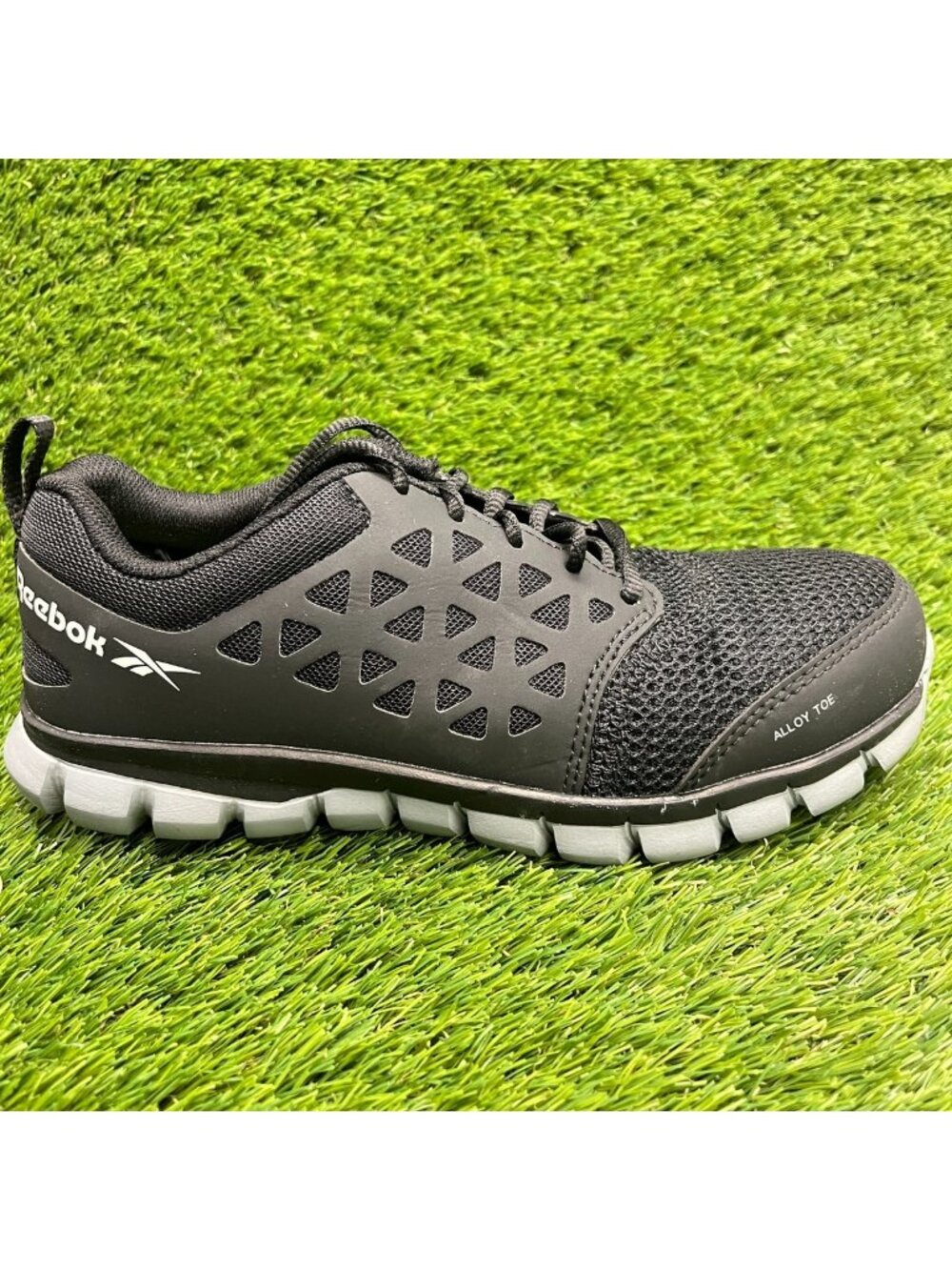 Reebok Sublite Cushion Womens Size 8.5 Black Gray Alloy Toe Safety Work Shoes